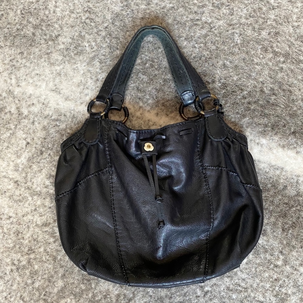 Lucky Brand Black Purse Floral Lining